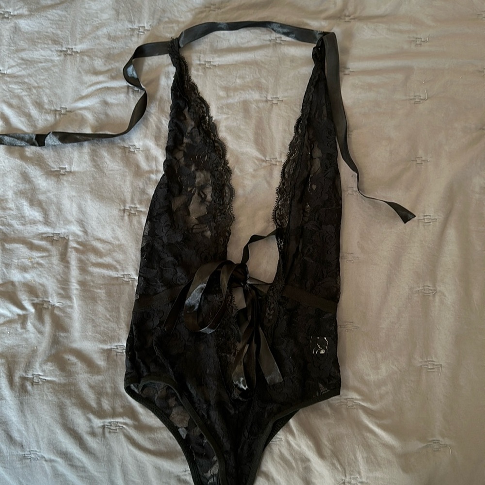 Black one piece lingerie